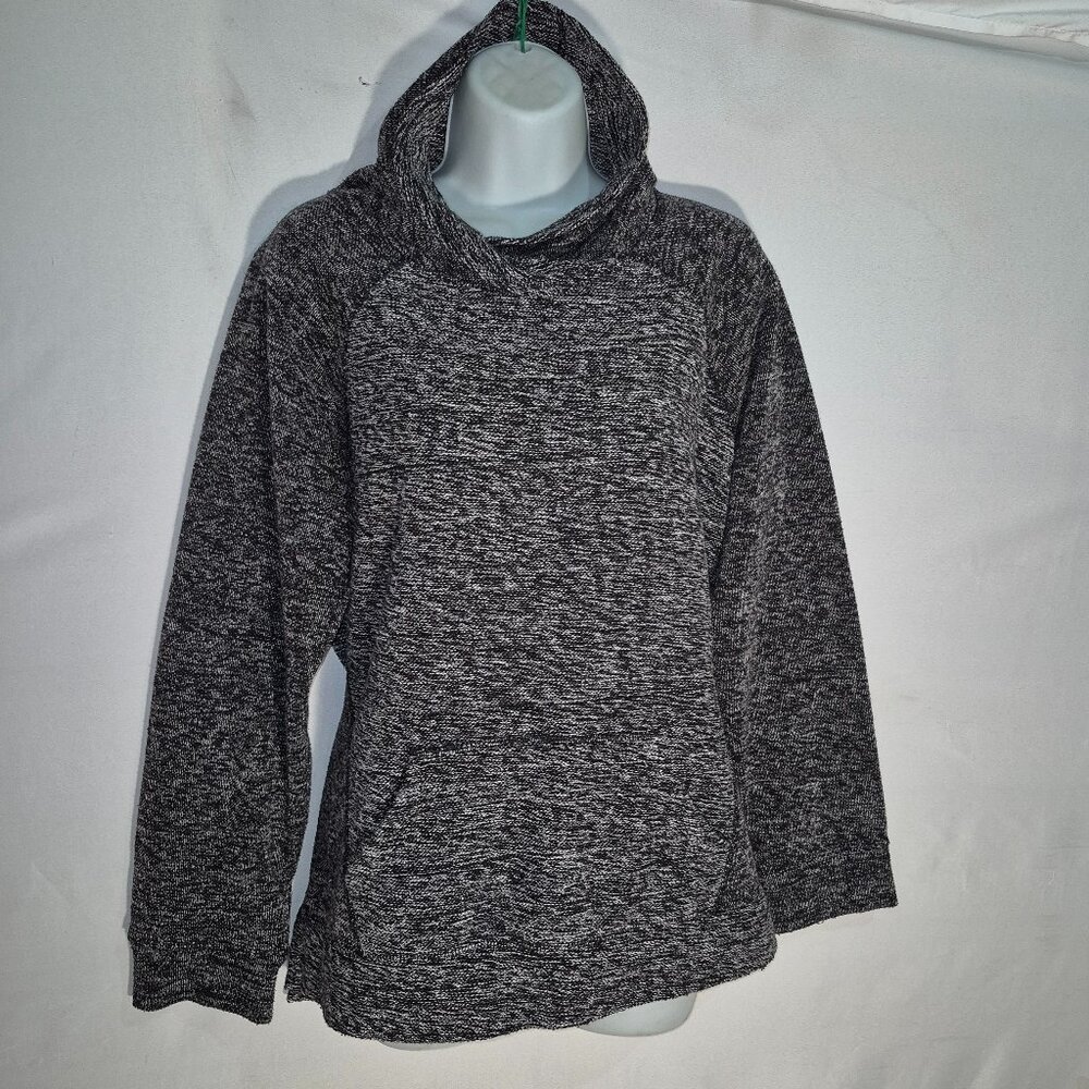 L.L. Bean cowl neck sweater black and silver blend in size Medium